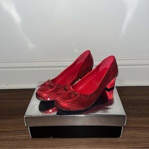 Elegant Red Sequin Women's Heels